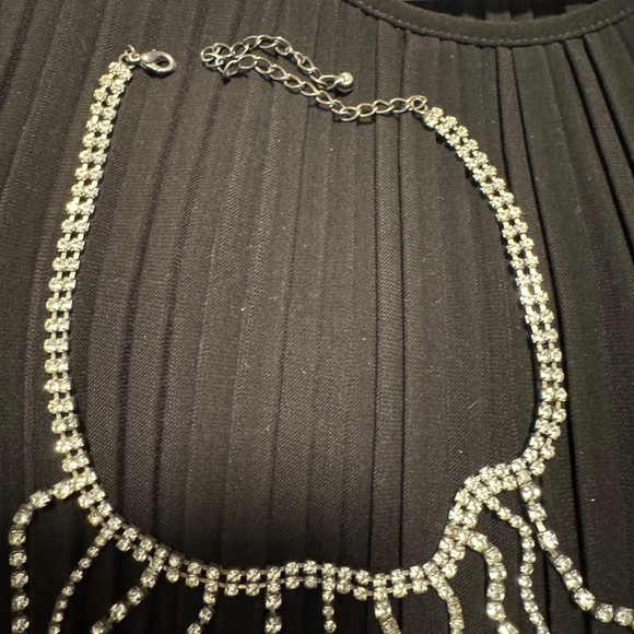 Multi Strand Rhinestone Choker Necklace - Picture 6 of 7